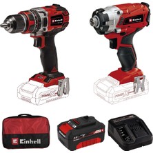 Şanal Einhell Te-Cd 18/50 Li-Ibl Darbeli Matkap+ Te-Cı 18/1 Li Darbeli Vidalama +4AH Starterkit+ Bezçanta