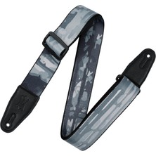 Şanal Levy's Leathers Gitar Askısı - 5cm Polyester, Gri Ağaç Desenli