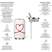 aklow akyoleticaret Love Desenli 280 ml Paslanmaz Çelik Termos; Kendinden Pipetli, 5 Saat Sıcak ve 10 Saat Soğuk Tutar