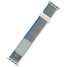 Techora Sale Apple Watch 42MM Alice Kumaş Kordon - Mavi-Gri