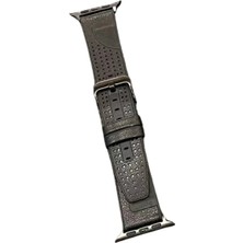 Techora Sale Movenchy Apple Watch 45MM Buff Deri Kordon - Siyah