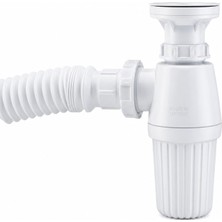 Şanal BADEM10 Sifon Körüklü Sökülebilir Tas'lı Temizlenebilir Mutfak Banyo Lavabo Taşı Gider Borusu Plastik 38 cm