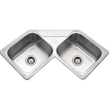 Şanal Houzer LCR-3221-1 Mutfak Lavabosu, 31-7/8 Inç G x 31-7/8 Inç D x 8 Inç Y, Paslanmaz Çelik