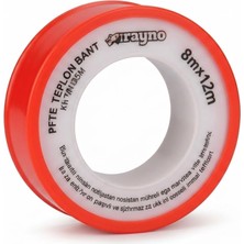 Şanal Rayno Ptfe Teflon Bant 8mm x 12M | Su ve Gaz Tesisatı Için Sızdırmazlık Bandı | Yüksek Dayanım