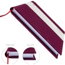 aklow akyoleticaret Gitar Nota Defteri; (Tab Anahtarlı) 11 Çıtalı% 100 El Yapımı, El Dikişi, Kumaş Ciltleme (A/4), Bordo