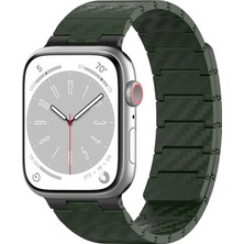 Techora Sale Movenchy Apple Watch 45MM Carbon Steel Kordon - Koyu Yeşil