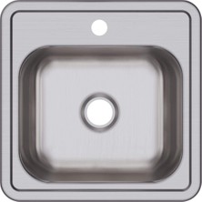 Şanal Elkay D115151 Dayton Paslanmaz Çelik Evye, Lavabo Için, Üst Tarafa Sabitlemek Için, Saten, Tek Delikli