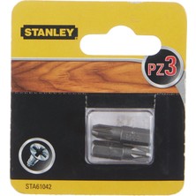 Şanal Stanley STA61042/XJ Vidalama Uç, Metalik, 2 Adet, PZ3X25 Mmx2.