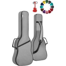 aklow akyoleticaret Soprano Ukulele Çantası, Gigbag Soft Case Kılıf, Gri, 21 Inç, 10 Pena ve Tel Hediyeli