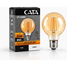 Cata CT-4286V Rustik LED Glop G95 Filament Ampul 9W Amber E27
