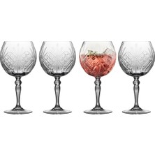 aklow akyoleticaret Melodia Kristal Cin Tonik Bardağı 4 Adet 65 cl