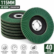 Şanal 115 mm Zirkonyum Flap Disk 40 Kum – Metal Taşlama, Pas Temizleme, Boya Sökme, Çapak Alma ve Ahşap Zımpara Diski
