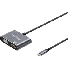 aklow akyoleticaret Type-C 4K HDMI 1080P VGA USB 3.0 Pd Dönüştürücü Çevirici Hub