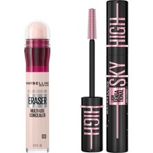 Şanal Maybelline New York Instant Anti Age Eraser Kapatıcı - 03 Fair & Lash Sensational Sky High Cosmic Black Maskara Makyaj Seti