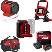 Şanal Einhell Te-Es 18/150/1 Li-C + Tc-Cl 18/1800 Li + Tc-Sr 18 Li Bt Akülü Enerji Istasyonu, Projektör ve Hoparlör Seti (4,0 Ah Akü ve Şarj Cihazı, Çanta Dahildir)