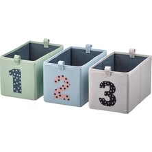 Şanal Ikea 3 Parça Kutu Seti, Barndröm Çok Renkli Meridyendukkan 17X27X17 cm Çocuk Odası Düzenleme Kutuları