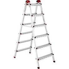 aklow akyoleticaret Ayyıldız Çift Çıkışlı Katlanabilir Ev Tipi Merdiven 6+6 Basamak Galvanizli