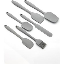 aklow akyoleticaret 6'lı Gri Silikon Mutfak Spatula Seti, Bpa Içermez, Yüksek Isıya Dayanıklı