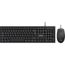 aklow akyoleticaret IMK-376T Kablolu Türkçe Q Klavye Mouse Seti, 105 Tuş, Ergonomik Tasarım, USB 2.0,10 Milyon Tuş Ömrü