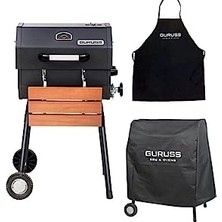aklow akyoleticaret Guruss CG050 Kömürlü Barbekü Mangal, 50 Cm, Tekerlekli