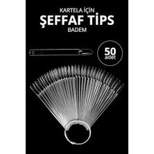 aklow akyoleticaret Şeffaf Badem Tips, 50'li Tırnak Süsleme Seti