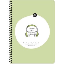 aklow akyoleticaret Hisli Şeyler A4 Çizgili Spiralli Stickerli Defter Dinlenmek Istiyorum
