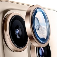 aklow akyoleticaret IPhone 16 Pro ve 16 Pro Max ile Uyumlu Kolay Kurulum Aparatlı Alüminyum Alaşım Çerçeveli ve 9h Sertliğinde Temperli Camlı Lens Koruyucu (Çöl Titantum, Lens Glass)