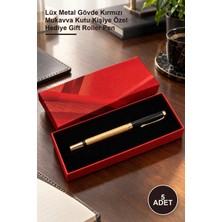 Yenilig 5 Adet Hediyelik Kutulu Roller Kalem – Lüx Metal Gövde Kırmızı Mukavva Kutu Kişiye Özel Hediye Gift Roller Pen