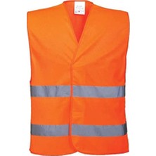 aklow akyoleticaret Ikaz Yeleği Fosforlu 5 cm Reflektörlü Turuncu Görevli Işçi Güvenlik Yeleği