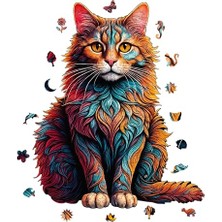 aklow akyoleticaret Kedi Temalı Ahşap Yapboz, 250 Parça, 27 x 33 Cm, Wz-25