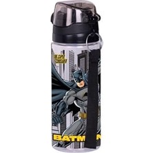 aklow akyoleticaret Batman Plastik Pipetli Matara, 500 Ml, Siyah