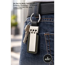 Yenilig 5 Adet Deri Metal Anahtarlık – Şık Deri ve Metal Tasarım, Askılı Kullanım, Promosyon ve Baskıya Uygun Keychain Key Ring