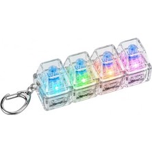 aklow akyoleticaret Işıklı Mini Klavye Anahtarlık, Click Sesli Mekanik Switch Fidget Oyuncak, Rgb LED Işıklı Stres Giderici