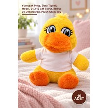 Yenilig 10 Adet Peluş Civciv Oyuncak – Yumuşak Peluş, Üstü Tişörtlü Model, 24 x 12 cm Boyut, Hediye ve Dekorasyon, Plush Chick Toy