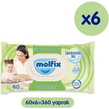 aklow akyoleticaret Izotonik Sulu Islak Mendil, Ferah Temizlik, 60'lı x 6 Adet (360 Yaprak)
