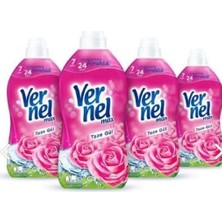 aklow akyoleticaret Taze Gül Konsantre Çamaşır Yumuşatıcısı, 4 x 1440 Ml, 240 Yıkama