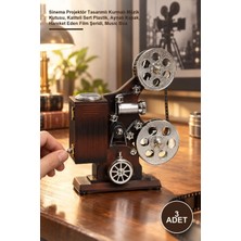 Yenilig 3 Adet Film Makinesi Görünümlü Müzik Kutusu – Sinema Projektör Tasarımlı Kurmalı Müzik Kutusu, Kaliteli Sert Plastik, Aynalı Kapak, Hareket Eden Film Şeridi, Music Box