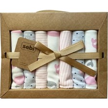 aklow akyoleticaret Müslin Bebek Ağız Mendili 7'li Ekru-Pembe, IB76590