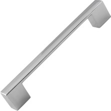 aklow akyoleticaret 10 Adet Düz Metal Mobilya ve Mutfak Dolap Kulpu, Krom, 128 Mm-12.8 cm