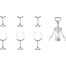 aklow akyoleticaret Enoteca 7 Parça Kadeh ve Tirbuşon Seti