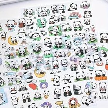 aklow akyoleticaret Kolbi Craft 1 Sayfa 20 Adet Şeffaf Panda Sticker Sevimli Kawaii