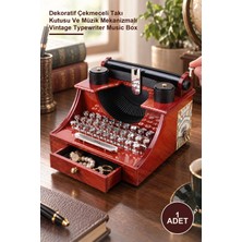 Yenilig 1 Adet Nostaljik Daktilo Tasarımlı Müzik Kutusu – Dekoratif Çekmeceli Takı Kutusu ve Müzik Mekanizmalı Vintage Typewriter Music Box