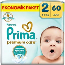 aklow akyoleticaret Bebek Bezi Premium Care 2 Numara 60 Adet Ekonomik Paket