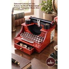 Yenilig 3 Adet Nostaljik Daktilo Tasarımlı Müzik Kutusu – Dekoratif Çekmeceli Takı Kutusu ve Müzik Mekanizmalı Vintage Typewriter Music Box