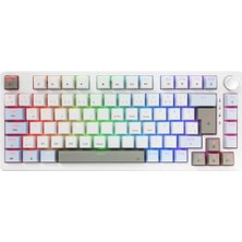 aklow akyoleticaret Vexor Rgb Mekanik Gaming Oyuncu Klavyesi 82 Tuş | 3 Mod (Bluetooth + 2.4g + Kablolu) | Huano Brown Kahverengi Switch Linear | 2000 Mah Batarya | Anti-Ghosting Kompakt%75 Hot Swap
