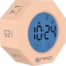 aklow akyoleticaret NPT22A Alarmlı G-Sensör Otomatik Zamanlayıcılı Küp Kronometre Pomodoro Motivasyon Saati (Pembe)