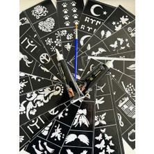 aklow akyoleticaret 50 Desen 2 Tüp Kına ve Fırça Geçici Dövme Seti
