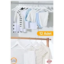 aklow akyoleticaret 12 Adet Çocuk Elbise Askısı, Bebek Askısı, Beyaz