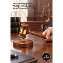Yenilig 2 Adet Hakim Tokmağı – Ahşap Pirinç Işlemeli Adalet Tokmağı, Gavel, Masa Tokmağı, 31*13 cm