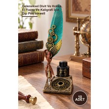 Yenilig 10 Adet Vintage Divit Hokka Seti – Geleneksel Divit ve Hokka, El Yazısı ve Kaligrafi Için Dip Pen Inkwell